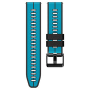 22mm Universal Vertical Line Two-Color Silicone Watch Band(Sky Blue+Black)