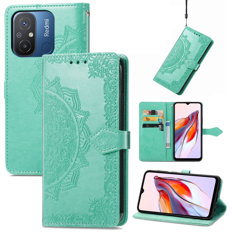 For Xiaomi Redmi 12C Mandala Flower Embossed Leather Phone Case(Green) - free shipping - PMC TechLife - Order now!