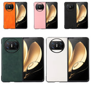For Huawei Mate X3 Two-color Litchi Texture PU Phone Case(Pink)