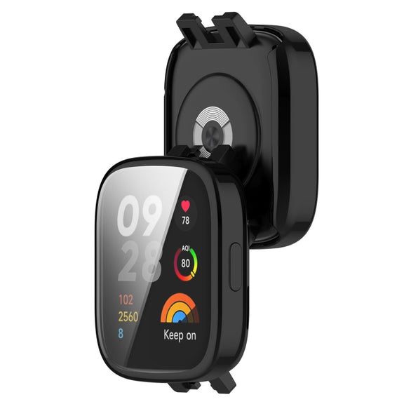 For Redmi Watch 3 Full Coverage TPU Electroplating Watch Protective Case(Black)