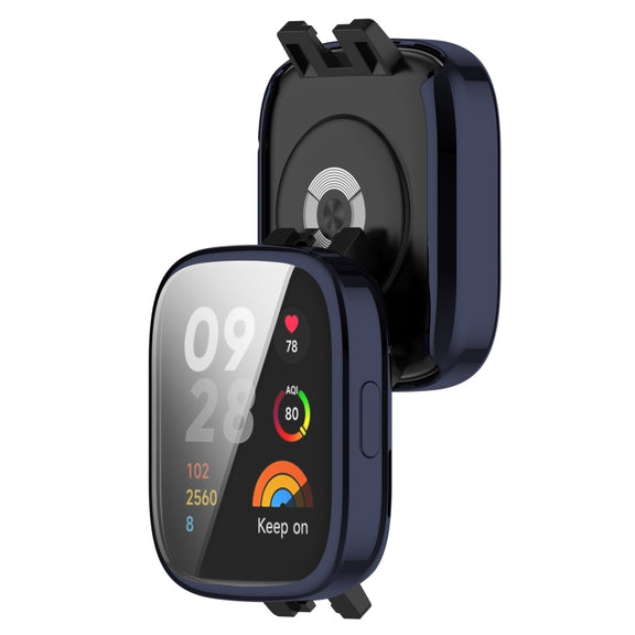 For Redmi Watch 3 Full Coverage TPU Electroplating Watch Protective Case(Midnight Blue)