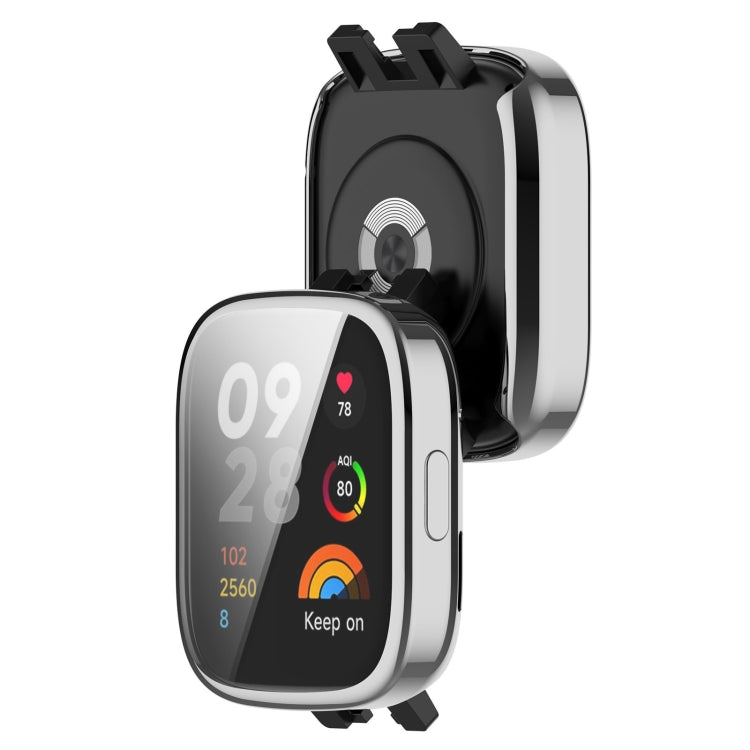 For Redmi Watch 3 Full Coverage TPU Electroplating Watch Protective Case(Silver)