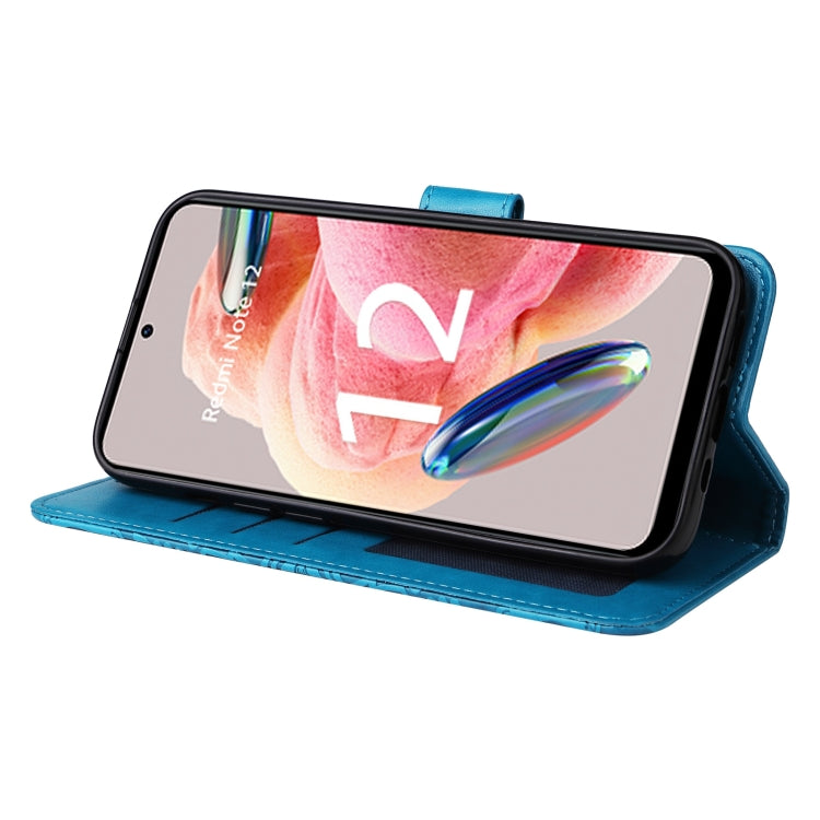For Xiaomi Redmi Note 12 4G Global Embossed Sunflower Leather Phone Case(Blue) - free shipping - PMC TechLife - Order now!