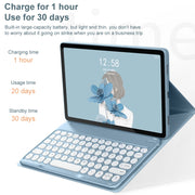 For Lenovo Tab M10 Plus 10.6 3rd Gen 2022 YM-LX106 Round Key Detachable Bluetooth Tablet Keyboard Leather Case with Mouse(Blue)