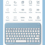 For Lenovo Tab M10 Plus 10.6 3rd Gen 2022 YM-LX106 Round Key Detachable Bluetooth Tablet Keyboard Leather Case with Mouse(Blue)