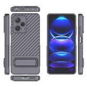 For Xiaomi Redmi Note 12 Pro+ Global Wavy Texture TPU Phone Case with Lens Film(Grey)