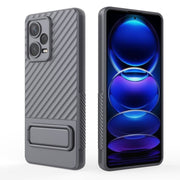 For Xiaomi Redmi Note 12 Pro+ Global Wavy Texture TPU Phone Case with Lens Film(Grey)