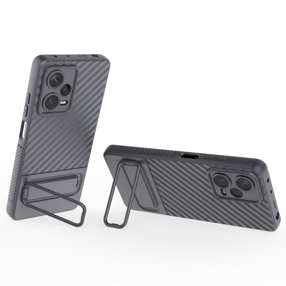 For Xiaomi Redmi Note 12 Pro+ Global Wavy Texture TPU Phone Case with Lens Film(Grey)