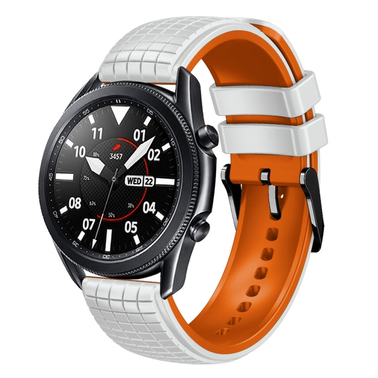 20mm Universal Mesh Two-Tone Silicone Watch Band(White Orange) - Smart Wear by PMC TechLife | Online Shopping South Africa | PMC TechLife