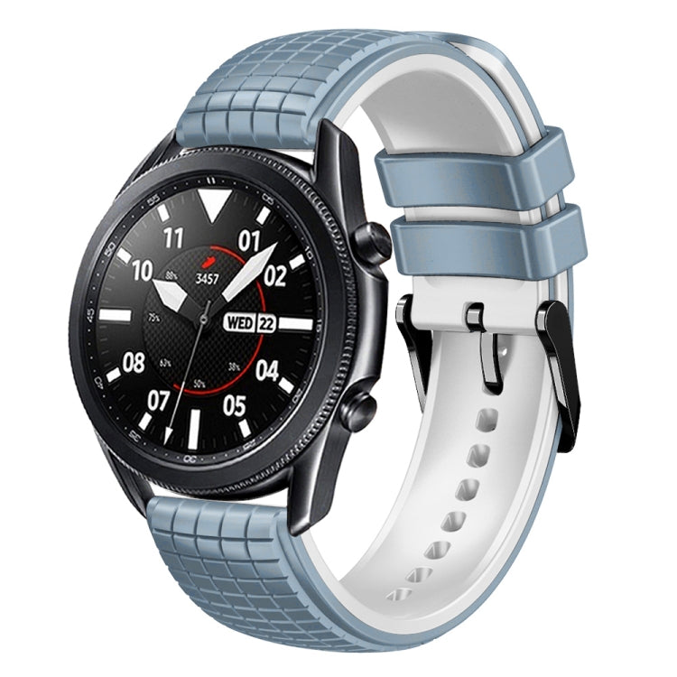 20mm Universal Mesh Two-Tone Silicone Watch Band(Blue White) - Smart Wear by PMC TechLife | Online Shopping South Africa | PMC TechLife