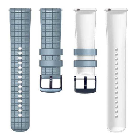 20mm Universal Mesh Two-Tone Silicone Watch Band(Blue White)
