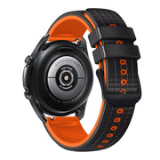 20mm Universal Mesh Two-Tone Silicone Watch Band(Black Orange)