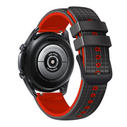 20mm Universal Mesh Two-Tone Silicone Watch Band(Black Red)