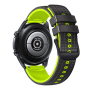 20mm Universal Mesh Two-Tone Silicone Watch Band(Black Lime)