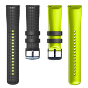 20mm Universal Mesh Two-Tone Silicone Watch Band(Black Lime)