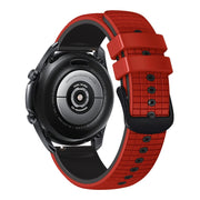 20mm Universal Mesh Two-Tone Silicone Watch Band(Red Black)