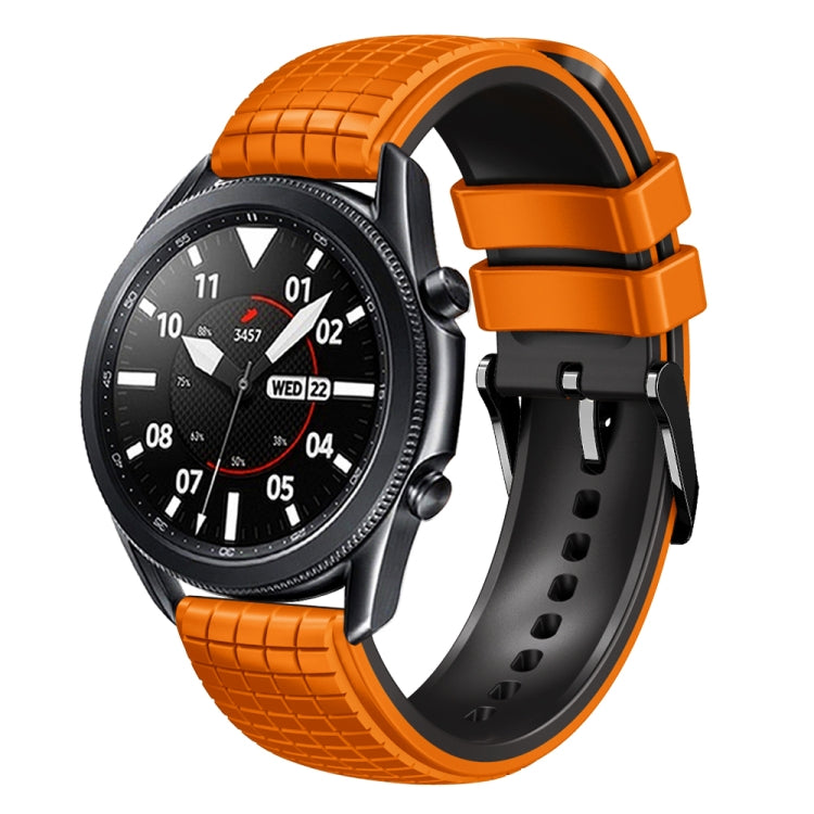 22mm Universal Mesh Two-Tone Silicone Watch Band(Orange Black) - Smart Wear by PMC TechLife | Online Shopping South Africa | PMC TechLife