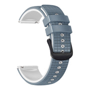 22mm Universal Mesh Two-Tone Silicone Watch Band(Blue White)