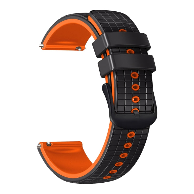 22mm Universal Mesh Two-Tone Silicone Watch Band(Black Orange) - Smart Wear by PMC TechLife | Online Shopping South Africa | PMC TechLife