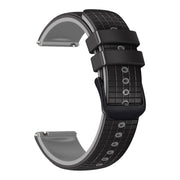 22mm Universal Mesh Two-Tone Silicone Watch Band(Black Gray)