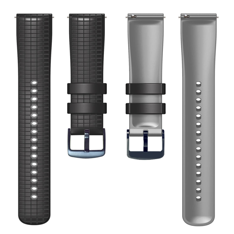22mm Universal Mesh Two-Tone Silicone Watch Band(Black Gray)