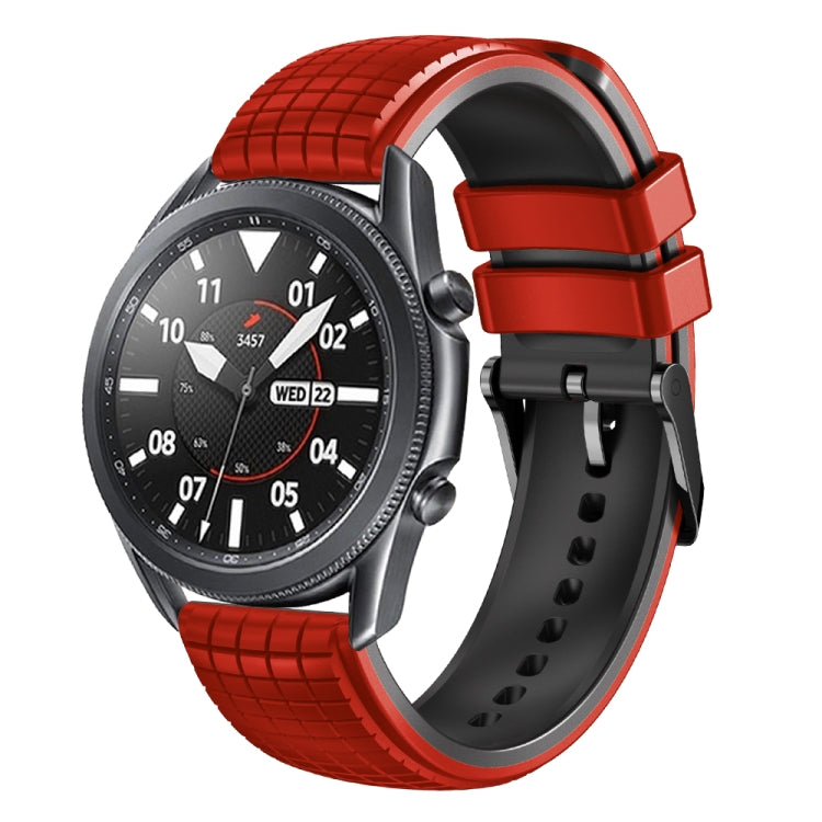 22mm Universal Mesh Two-Tone Silicone Watch Band(Red Black) - Smart Wear by PMC TechLife | Online Shopping South Africa | PMC TechLife