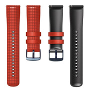 22mm Universal Mesh Two-Tone Silicone Watch Band(Red Black)