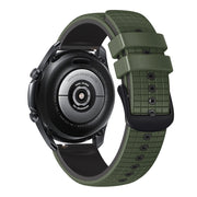 22mm Universal Mesh Two-Tone Silicone Watch Band(Army Green Black)