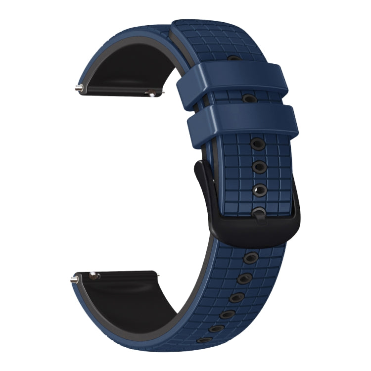22mm Universal Mesh Two-Tone Silicone Watch Band(Dark Blue Black)