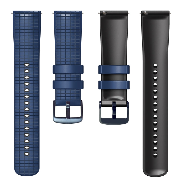 22mm Universal Mesh Two-Tone Silicone Watch Band(Dark Blue Black) - Smart Wear by PMC TechLife | Online Shopping South Africa | PMC TechLife