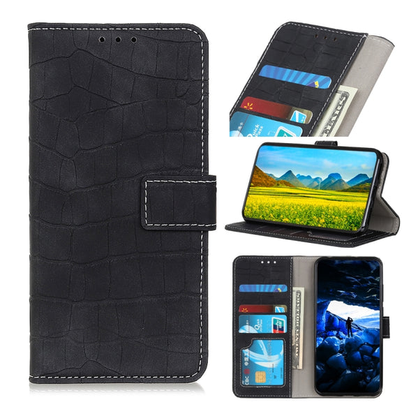 For Nokia C32 4G Magnetic Crocodile Texture Horizontal Flip Leather Phone Case(Black)