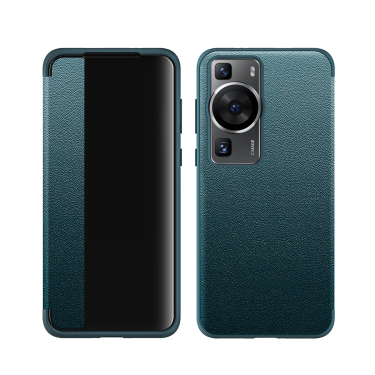 For Huawei P60 Pro Leather + TPU Frame Shockproof Phone Case(Green) - free shipping - PMC TechLife - Order now!