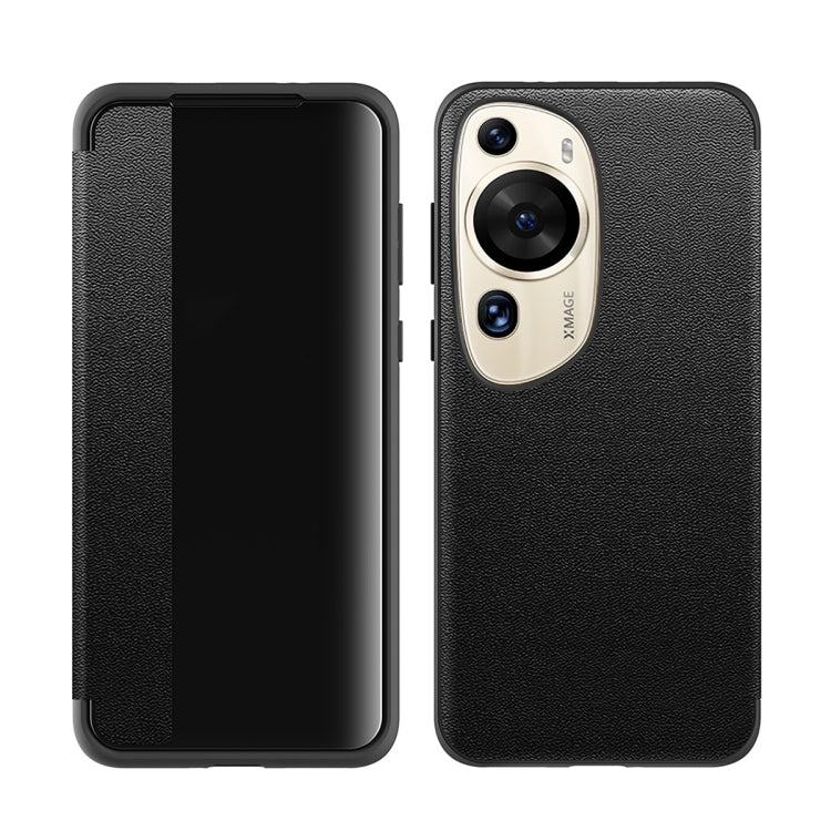 For Huawei P60 Art Leather + TPU Frame Shockproof Phone Case(Black) - Huawei Cases by PMC TechLife | Online Shopping South Africa | PMC TechLife | Buy Now Pay Later Mobicred