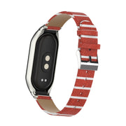 For Xiaomi Mi Band 8 Integrated Metal Case + Secondary Color Leather Watch Band(Brown)