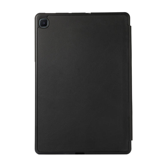 For Samsung Galaxy Tab S6 Lite/Tab S6 Lite 2022 Solid Color 3-folding Leather Tablet Case(Black)
