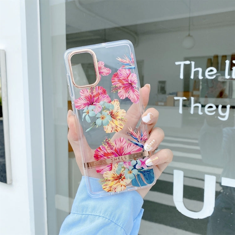 For Samsung Galaxy A14 5G High Translucent Electroplating Flower Pattern TPU + PC Phone Case(Hibiscus) - free shipping - PMC TechLife - Order now!