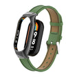 For Xiaomi Mi Band 8 Integrated Metal Case + Microfiber Sewing Leather Watch Band(Green) - Smart Wear by PMC TechLife | Online Shopping South Africa | PMC TechLife