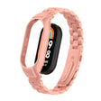 For Xiaomi Mi Band 8 Integrated Metal Case + Three-bead Watch Band(Bright Pink) - Smart Wear by PMC TechLife | Online Shopping South Africa | PMC TechLife