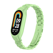 For Xiaomi Mi Band 8 Integrated Metal Case + Three-bead Watch Band(Matcha Green)