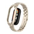For Xiaomi Mi Band 8 Integrated Metal Case + Three-bead Watch Band(Starlight Color) - Smart Wear by PMC TechLife | Online Shopping South Africa | PMC TechLife