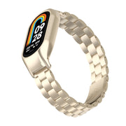 For Xiaomi Mi Band 8 Integrated Metal Case + Three-bead Watch Band(Starlight Color)