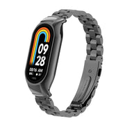 For Xiaomi Mi Band 8 Integrated Metal Case + Three-bead Watch Band(Black)