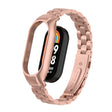 For Xiaomi Mi Band 8 Integrated Metal Case + Three-bead Watch Band(Rose Red) - Smart Wear by PMC TechLife | Online Shopping South Africa | PMC TechLife