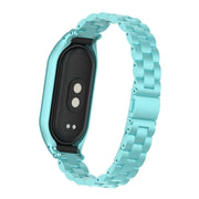 For Xiaomi Mi Band 8 Integrated Metal Case + Three-bead Watch Band(Cloud Blue)