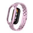 For Xiaomi Mi Band 8 Integrated Metal Case + Three-bead Watch Band(Rose Pink) - Smart Wear by PMC TechLife | Online Shopping South Africa | PMC TechLife