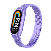 For Xiaomi Mi Band 8 Integrated Metal Case + Three-bead Watch Band(Hyun Purple)
