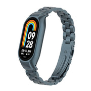 For Xiaomi Mi Band 8 Integrated Metal Case + Three-bead Watch Band(Titanium Gray)