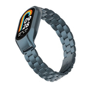 For Xiaomi Mi Band 8 Integrated Metal Case + Three-bead Watch Band(Titanium Gray)