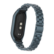 For Xiaomi Mi Band 8 Integrated Metal Case + Three-bead Watch Band(Titanium Gray)