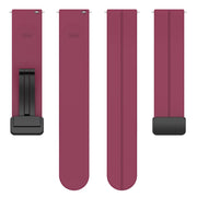 20mm Universal Flat Head Groove Folding Black Buckle Silicone Watch Band(Wine Red)